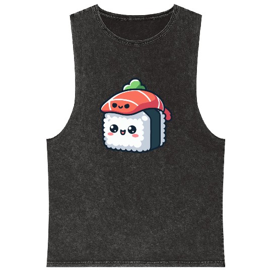 kawaii sushi character - food Mineral Wash Tank Tops