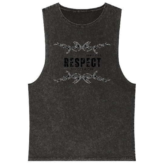Respect Limitless Streetwear Tribal Logo Mineral Wash Tank Tops
