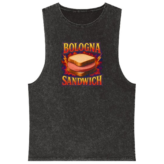 Bologna Sandwich Favorite Food Weird 90s Bologna Mineral Wash Tank Tops