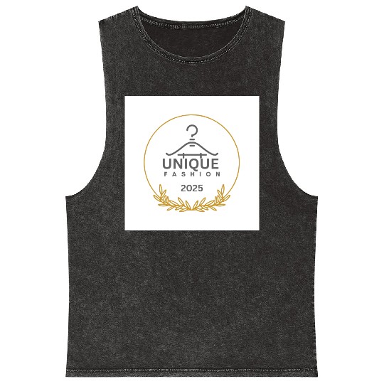 Black And Gold Minimalist Fashion Logo Mineral Wash Tank Tops