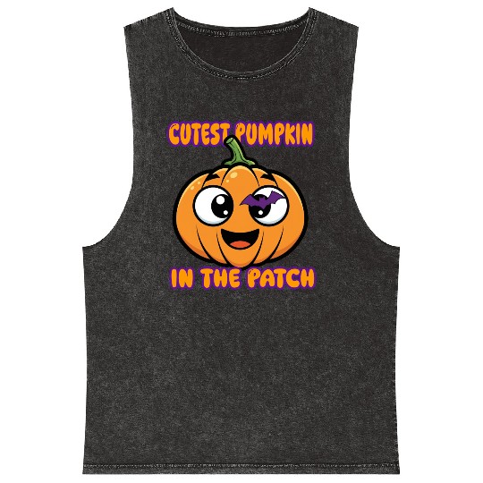 Sweet Pumpkin Mineral Wash Tank Tops, Spooky Season Mineral Wash Tank Tops