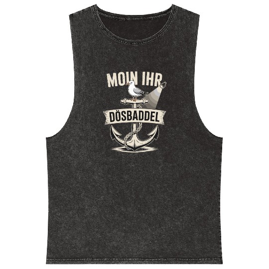 Moin Ihr Dösbaddel Seagull And Anchor Maritime Mineral Wash Tank Tops
