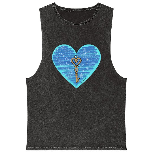 Girlhood in light blue Mineral Wash Tank Tops