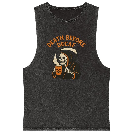 Funeral Halloween Tribute Mineral Wash Tank Tops