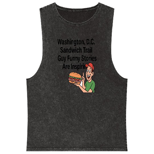 Washington DC Sandwich Throw Guy  Mineral Wash Tank Tops