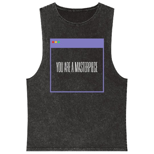 Inspirational Self Love Design Mineral Wash Tank Tops