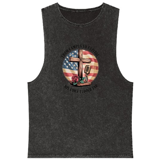 Charlie Kirk: Campus To Capitol Mineral Wash Tank Tops