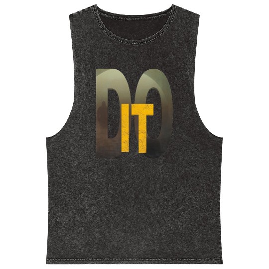 Bold DRONE Graphic Print Design Mineral Wash Tank Tops