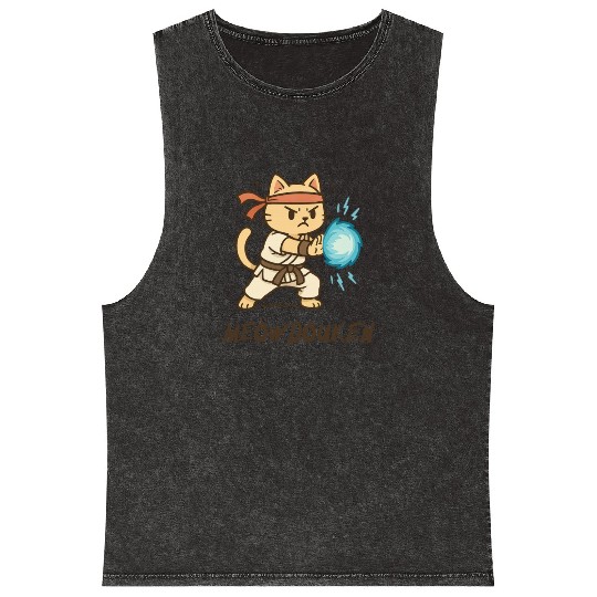 Meowdouken Street Fighter Mineral Wash Tank Tops