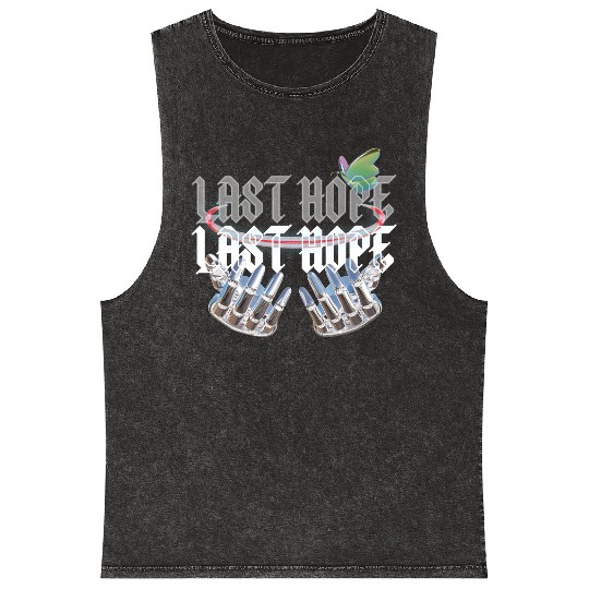 Last Hope Cyber Gothic Y2K Aesthetic Mineral Wash Tank Tops