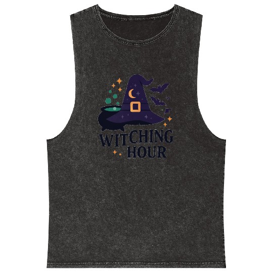 Witching Hour Night Scene Design Mineral Wash Tank Tops