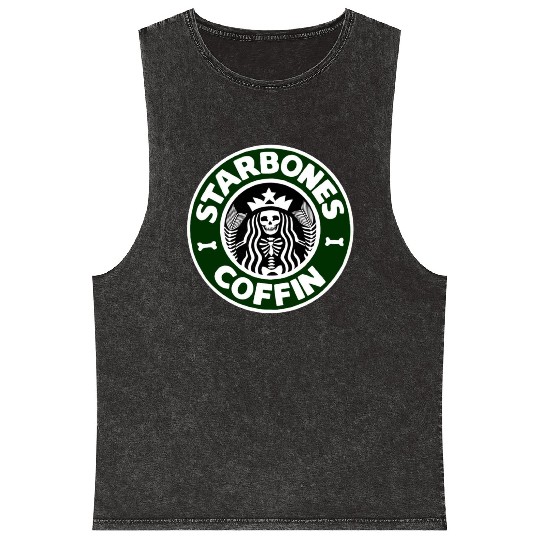 Starbones Coffin Mineral Wash Tank Tops
