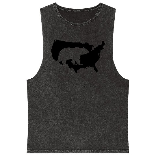 usa bear grizzly Mineral Wash Tank Tops