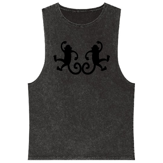 monkey double dual two monkeys Mineral Wash Tank Tops