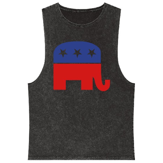 Republican elephant Mineral Wash Tank Tops