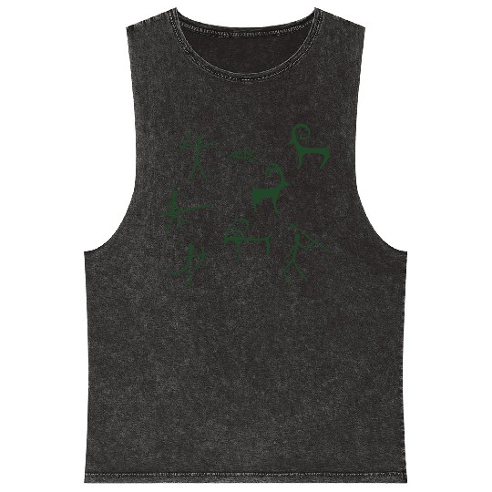 Caveman hunting cave drawings Mineral Wash Tank Tops