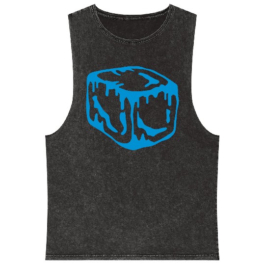 Ice Cube Design Mineral Wash Tank Tops