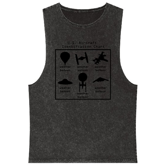 US Aircraft Identification Chart (UFOs) Mineral Wash Tank Tops