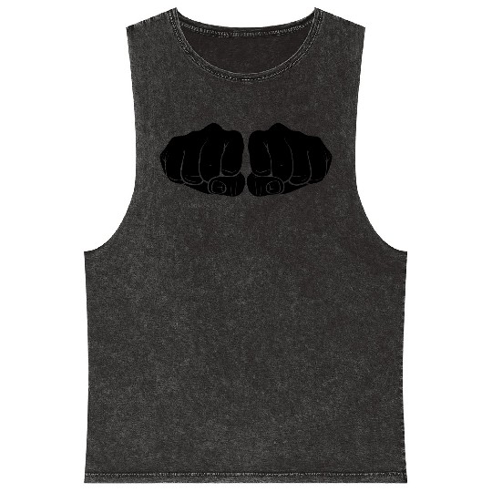 fist black power Mineral Wash Tank Tops