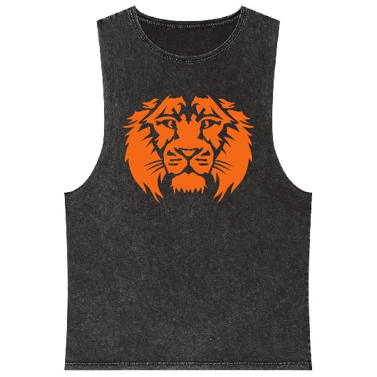 lion king animal head 7092 Mineral Wash Tank Tops