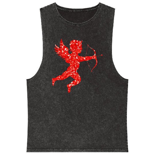 Ruby Martin74 Cupid Silhouette Mineral Wash Tank Tops
