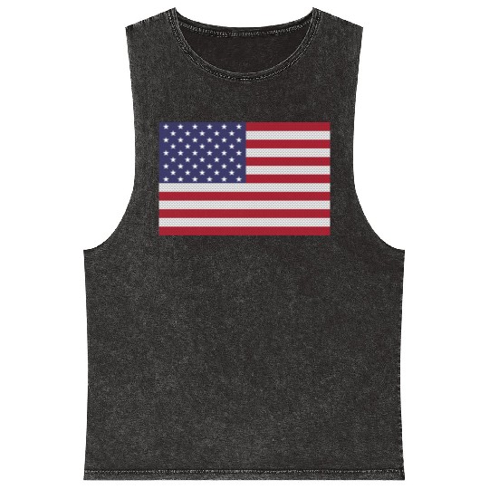 Independence Day cross-stitch american flag Mineral Wash Tank Tops