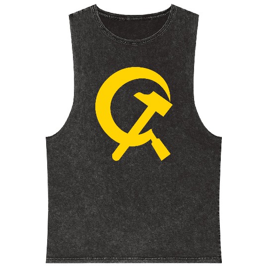 Hammer and sickle Mineral Wash Tank Tops