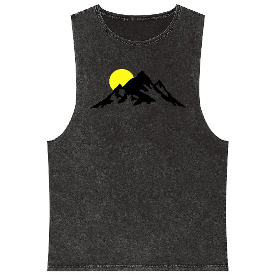 Moutain and Sunrise, Mountains Mineral Wash Tank Tops