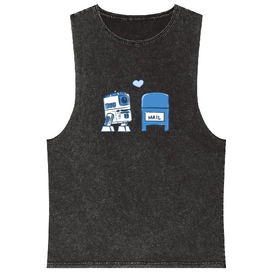 Funny Star Wars r2d2 comic Mineral Wash Tank Tops