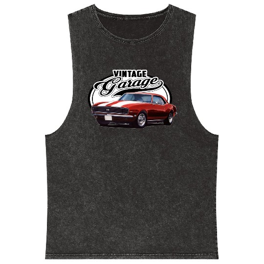 Vintage Camaro Garage Mineral Wash Tank Tops