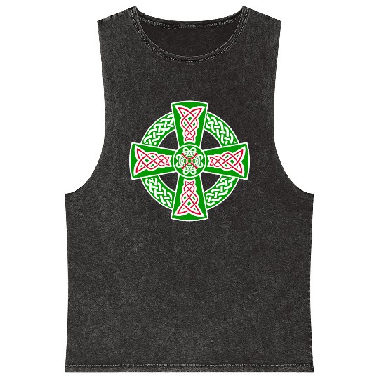 Celtic cross Mineral Wash Tank Tops