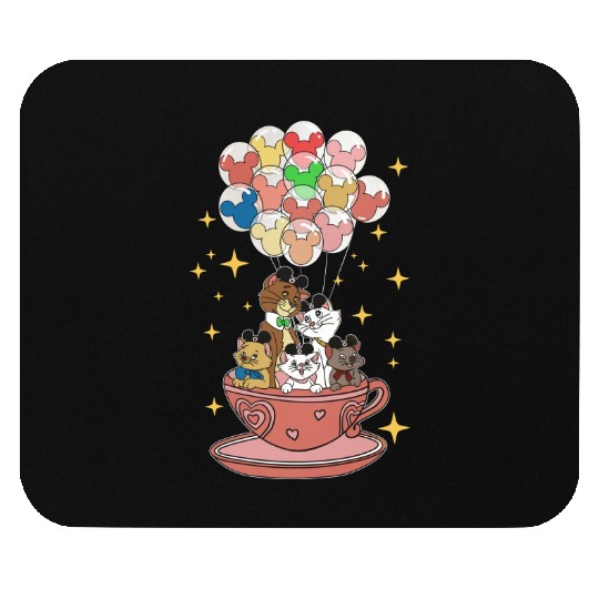 Mickey Balloon Aristocats Teacup Disney Couple Mouse Pads