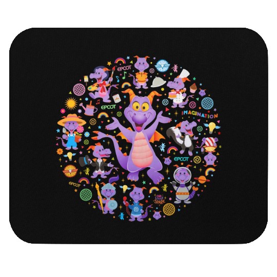 Disney Epcot Figment Mouse Pads, Epcot Figment Mouse Pads, Floral Epcot Mouse Pads