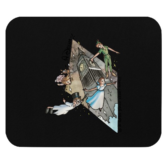 Retro 90s Disney Peter Pan Darling Flight Neverland Mouse Pads, Disney Never land map