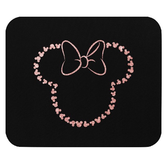 Glitter Rose Gold Minnie Mouse Pads, Disney Mouse Pads, Minnie Ear Mouse Pads