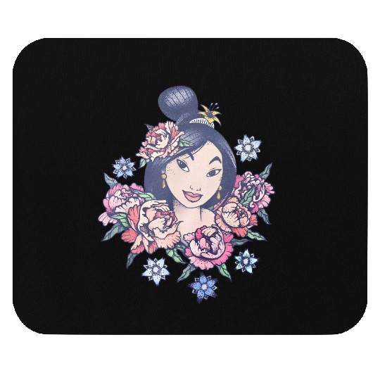 Disney Mulan Floral Sketch Portrait Mouse Pads