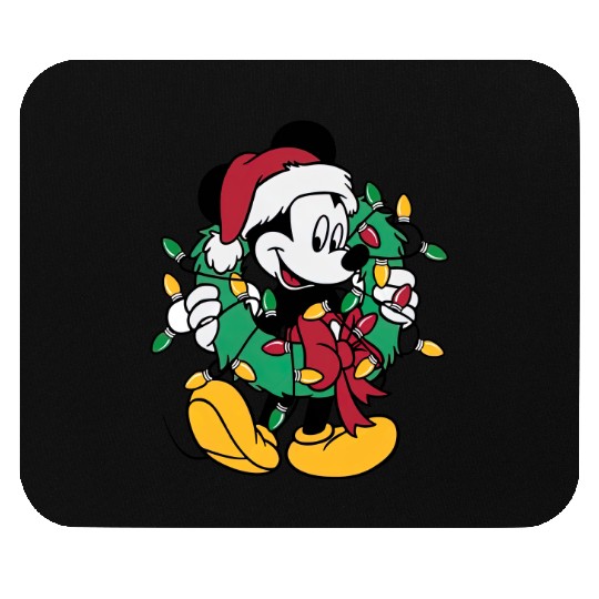 Disney Mickey Mouse Christmas Lights, Christmas Wreath Mouse Pads