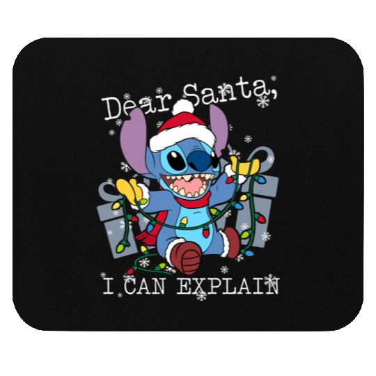 Cute Lilo & Stitch Christmas Dear Santa I Can Explain Mouse Pads, Funny Disney