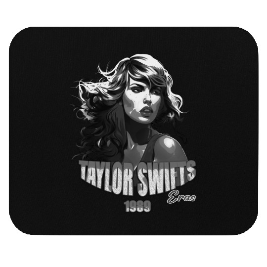 Black and White TayloSwifts Eras Tour Mouse Pads