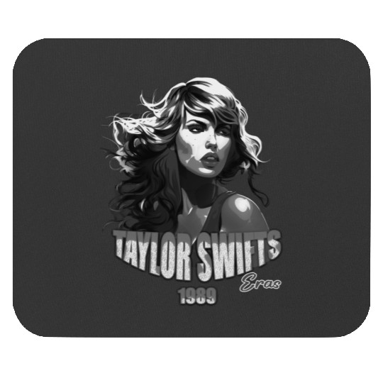 Black and White TayloSwifts Eras Tour Mouse Pads
