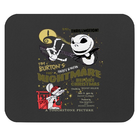 Retro The Nightmare Before Christmas Mouse Pads, Jack Skellington Mouse Pads, Disney Halloween Mouse Pads