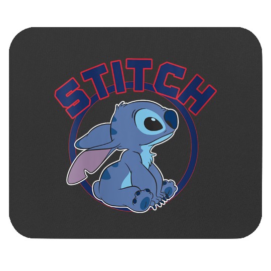 Womens Disney Lilo Stitch Cute Stitch Profile Big Chest Circle V2 Mouse Pads