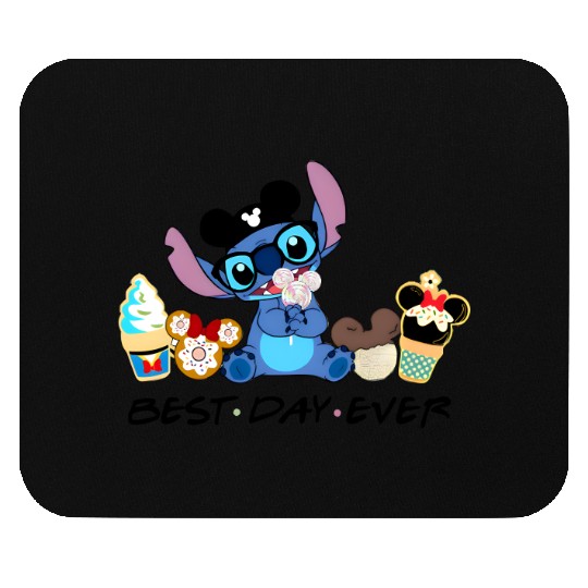 Disney Stitch Best Day Ever, Disney Snacks Mouse Pads, Stitch Snacks Mouse Pads