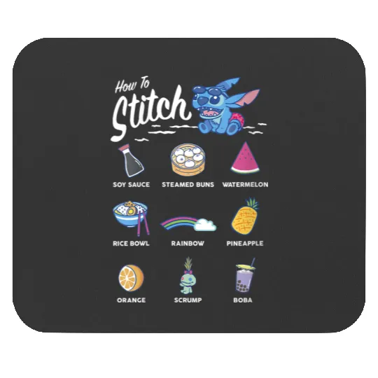 Discover Womens Disney Lilo Stitch How To Stitch Essentials Chest Logo Mouse Pads