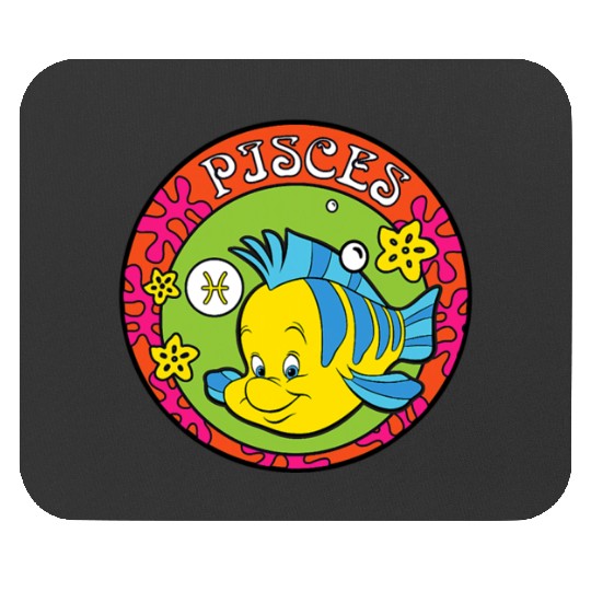 disneyy The Little Mermaid Flounder Zodiac Pisces Mouse Pads