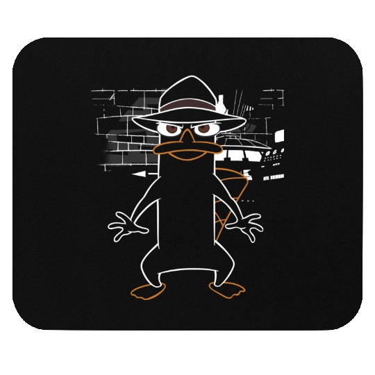 Disneys Phineas And Ferb Agent P In Secret Base Outline Shot Mouse Pads