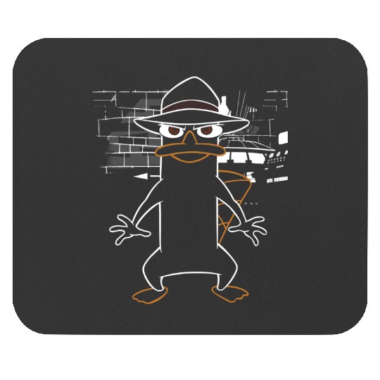 Disneys Phineas And Ferb Agent P In Secret Base Outline Shot Mouse Pads