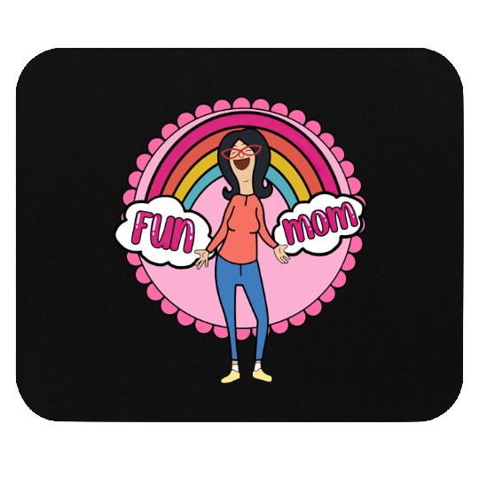 Boho Rainbow Bobs Burgers Linda Belcher Fun Mom Mouse Pads