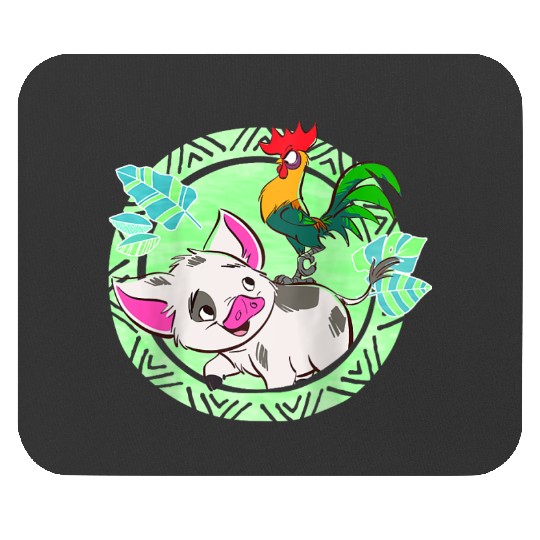 disneys Moana Pua Hei Hei Tribal Distressed Frame Portrait  gifts Mouse Pads