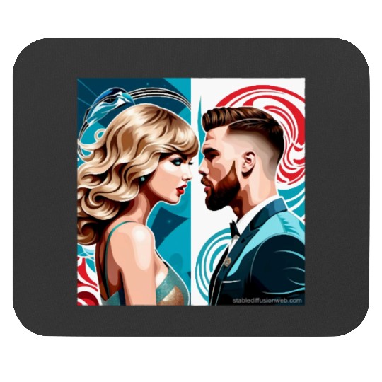 taylorr Swift and Travis Kelce art Mouse Pads